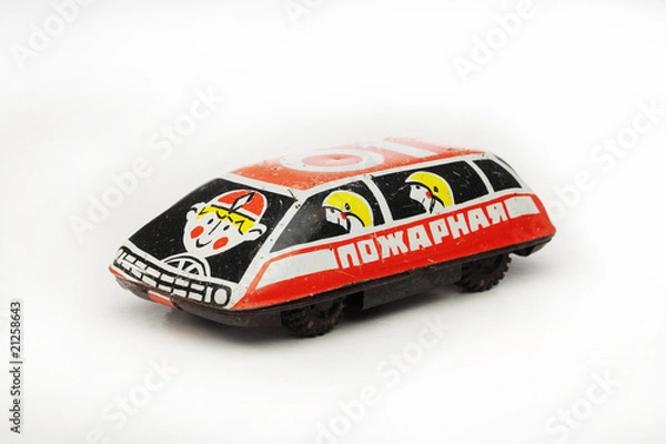 Obraz antique russian fire engine tin toy