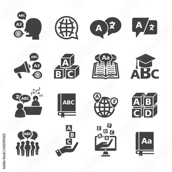 Fototapeta Language icon set