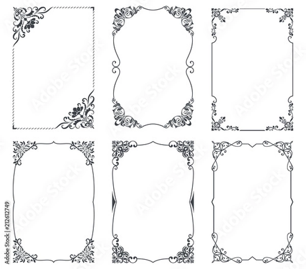 Obraz Floral vintage frames for cards design