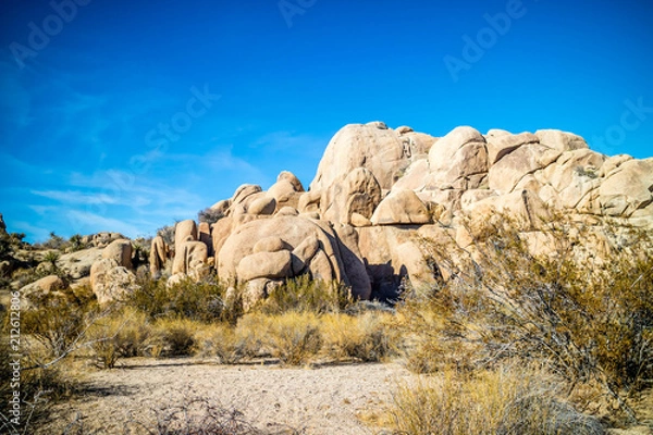 Fototapeta Boulder of rocks in Joshua Tree National Park