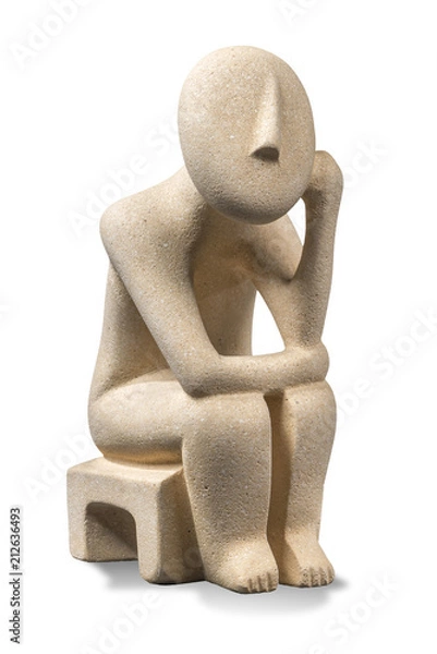 Fototapeta Greek Cycladic Thinker Faithful replica of a Cycladic sculpture sold as a souvenir and depicts idols made in the Greek Islands from the Bronze Age