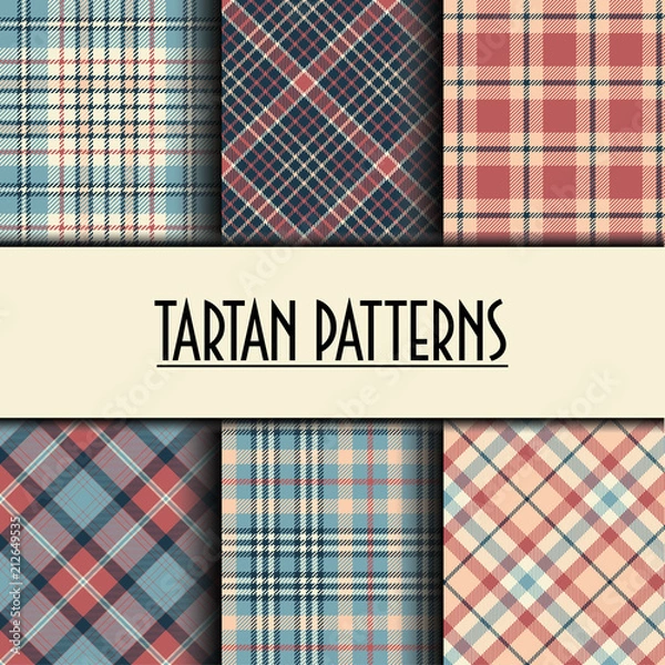 Obraz Set of seamless tartan patterns