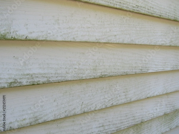 Fototapeta The dirty side of a house with mold and mildew