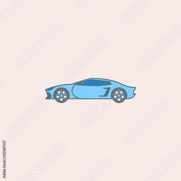 Fototapeta car sport car field outline icon. Element of generation icon for mobile concept and web apps. Field outline car sport car icon can be used for web and mobile