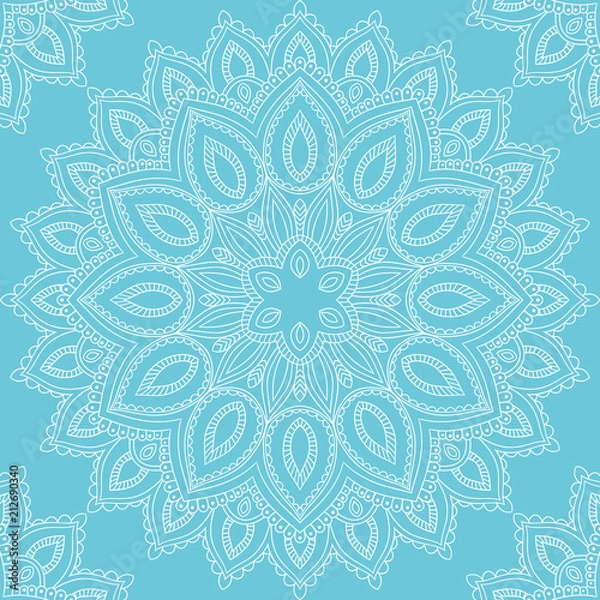 Obraz Seamless pattern with mandala ornament. Hand drawn vector illustration