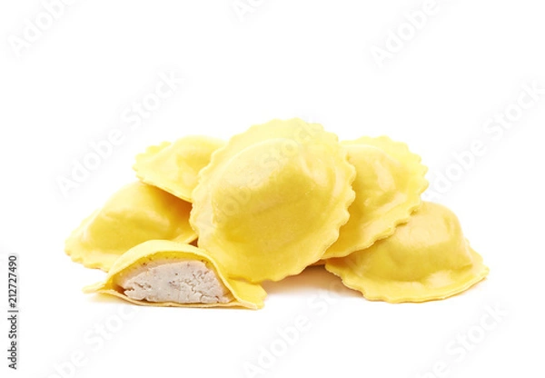 Fototapeta Cheese ravioli composition isolated