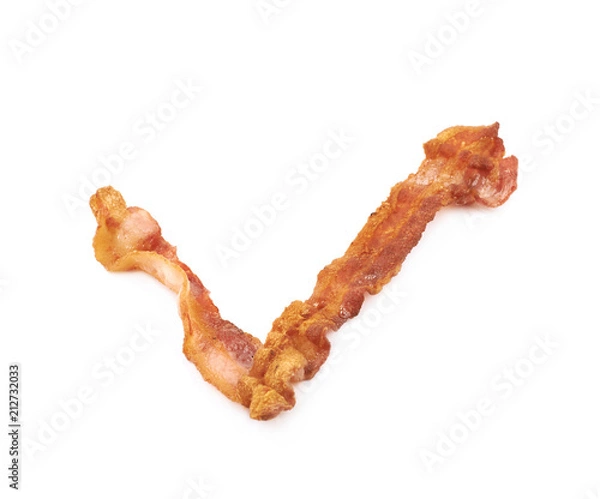 Fototapeta Fried bacon composition isolated
