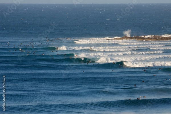 Obraz Snapper Rocks, kultowe miejsce do surfowania i najbardziej wysunięta na południe plaża Gold Coast w Australii