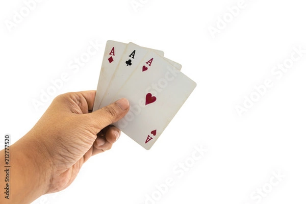 Obraz Ace in the hand of man isolated