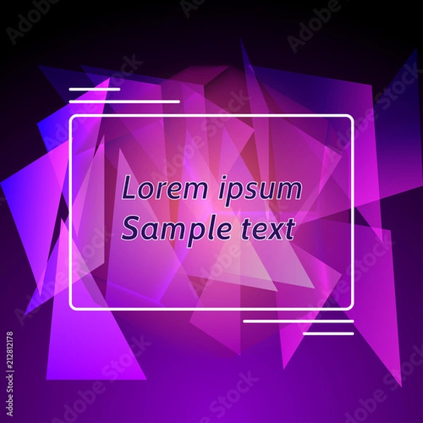 Obraz A blue and purple abstract background design with triangular.