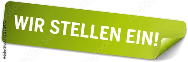 Obraz grüner sticker Wir stellen ein