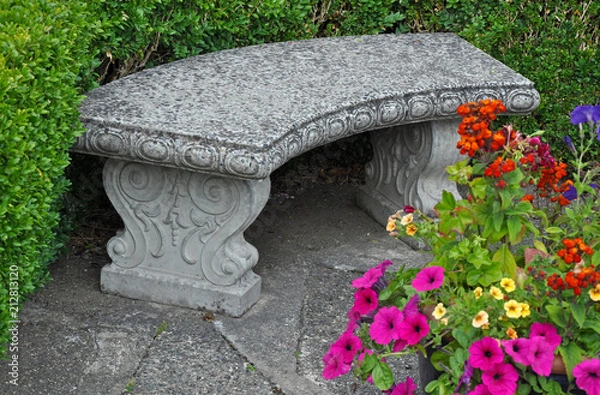 Obraz Flower garden bench