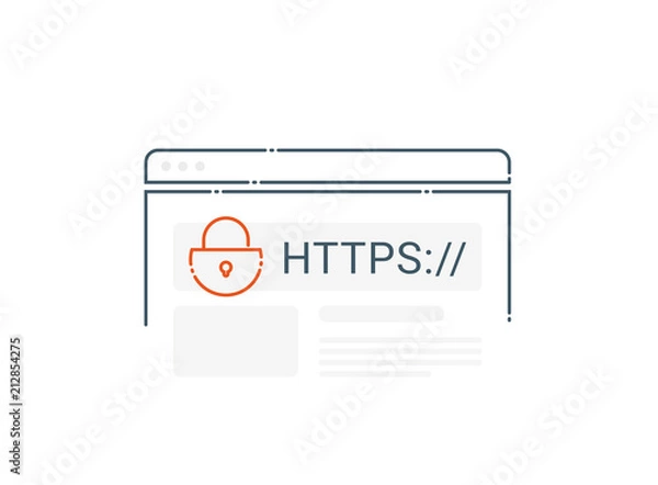 Fototapeta Safe and Secure Web sites on the Internet. HTTPS Protocol. SSL certificate for the site. Secure, Data protection and internet security. Website, Secure shop