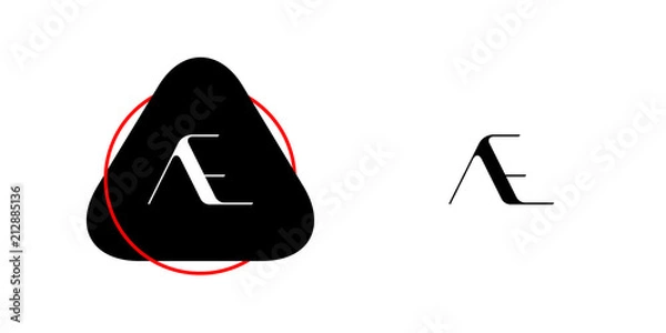 Obraz AE logo, monogram, vector