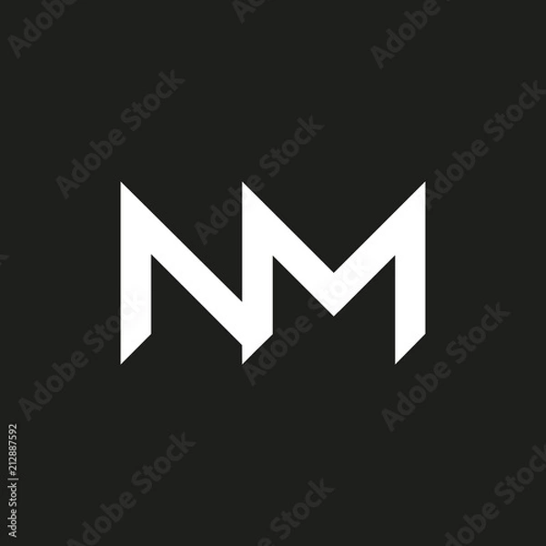 Obraz NM logo, monogram, vector