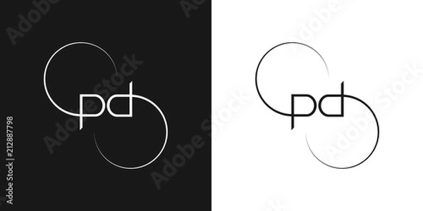Obraz PD logo, monogram, vector