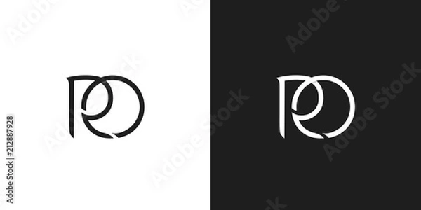 Obraz RO, PO logo, monogram, vector