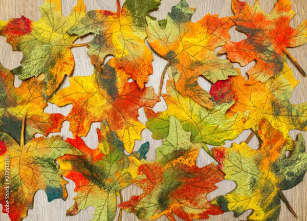 Fototapeta Фон с кленовыми листьями.