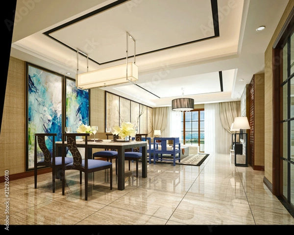 Fototapeta 3d render of living room