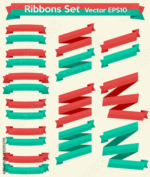 Fototapeta Ribbons Set vector EPS10