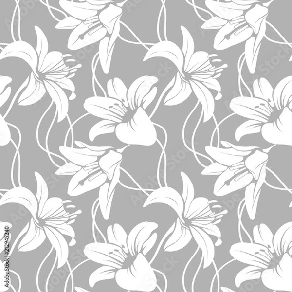 Fototapeta Vector lilly seamless pattern