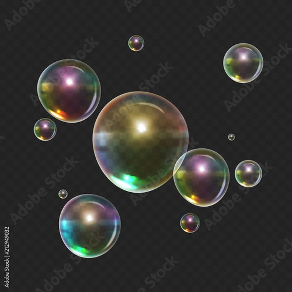 Fototapeta Stock vector illustration color realistic bubble blower isolated on a transparent background. EPS10