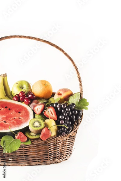 Obraz Isolated fruit basket on white background