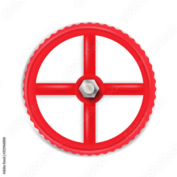 Obraz Red valve with bolt. Vector illustration 