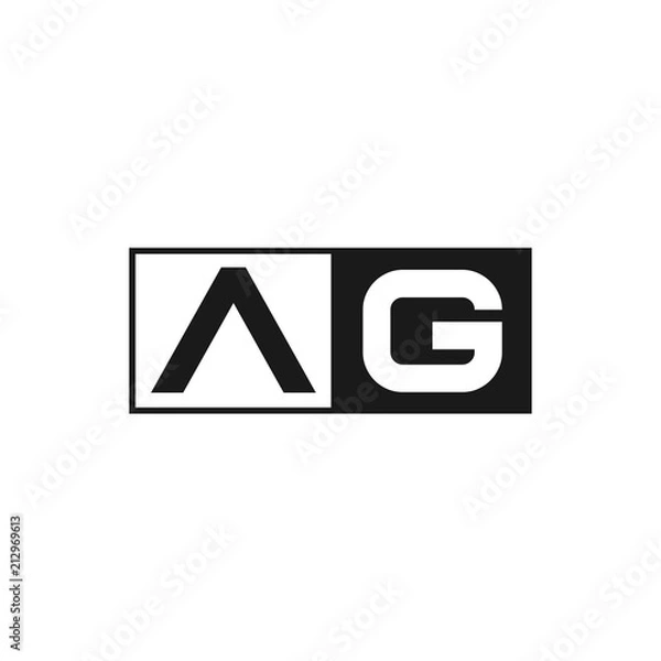 Fototapeta Initial Letter AG Logo Template Design