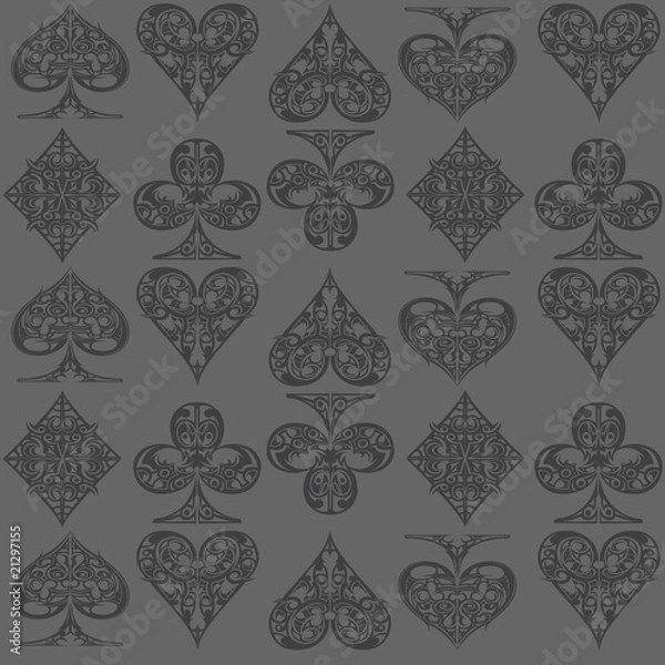 Obraz vector illustration iconic poker game background (gray)