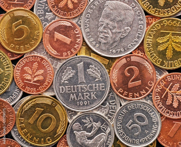 Obraz Deutsche Mark und Pfennige - Old German Currency