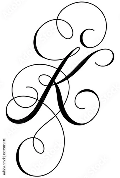 Obraz Calligraphy Alphabet Letter K