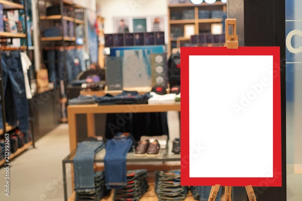 Fototapeta Sale sign fashion retail shop store in shopping mall