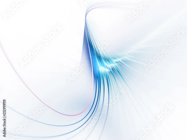 Obraz Abstract blue and white background texture. Dynamic lines and halftone effects pattern. Detailed fractal graphics. Science and technology concept.