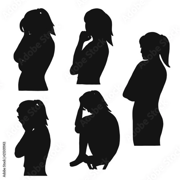 Obraz Woman sad set.