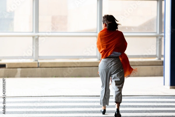 Fototapeta 通行人と横断歩道