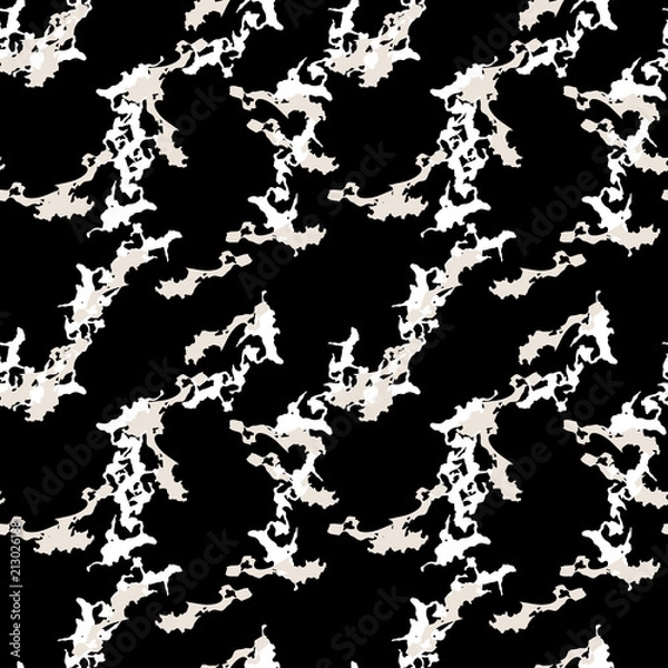 Obraz Military camouflage seamless pattern black, beige and white colors