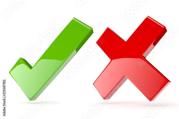 Fototapeta Check mark 3d icon - 3D render