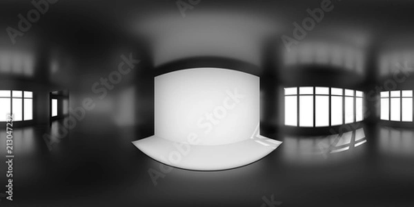 Fototapeta HDRi map black room light source for 3D rendering or VR