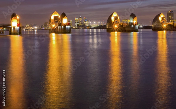Obraz Thames Barrier at Dusk