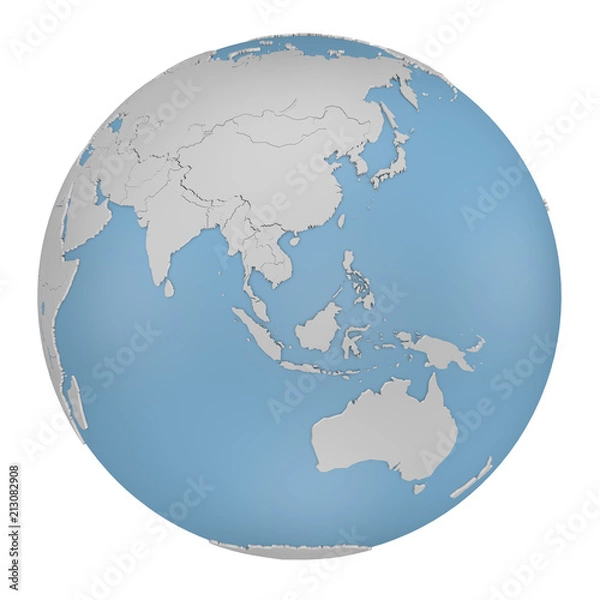 Fototapeta Earth globes isolated on white background. 3D Rendering