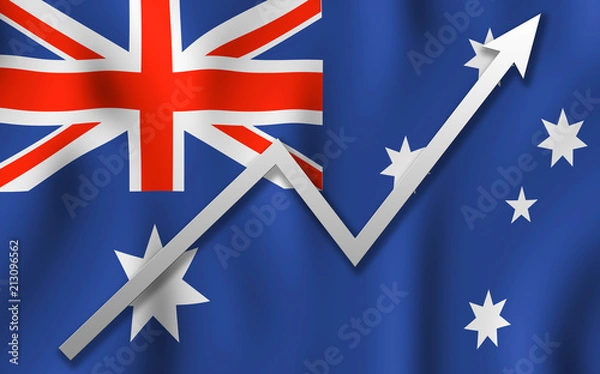 Obraz Up arrow of flag Australia background