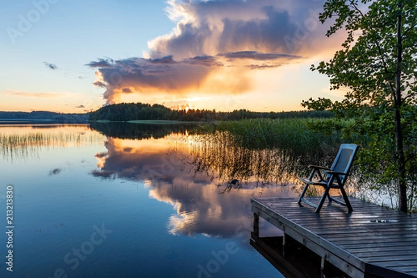Obraz Midsummer midnight in Southern Finland