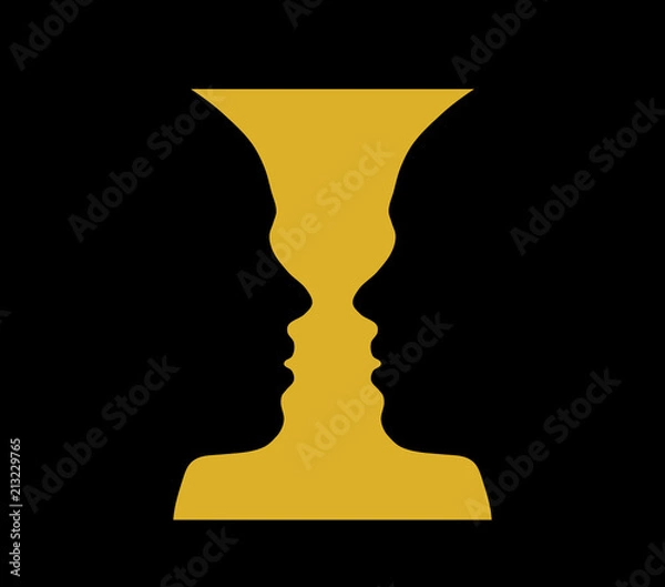 Obraz Rubin vase, optical illusion