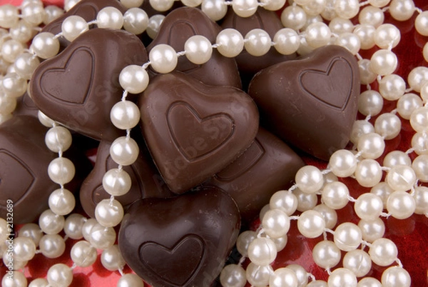 Obraz chocolate heart candy with pearls