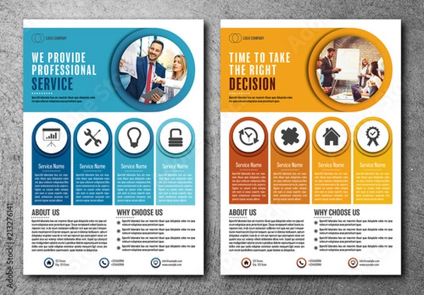 Obraz Business Flyer Layout in Two Colors