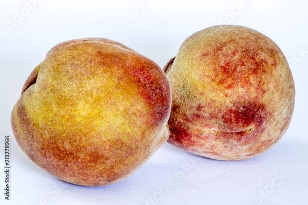 Obraz Peaches on the white background