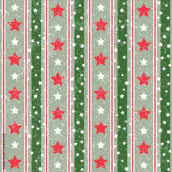 Obraz Red and Green Abstract Geometric Christmas Pattern