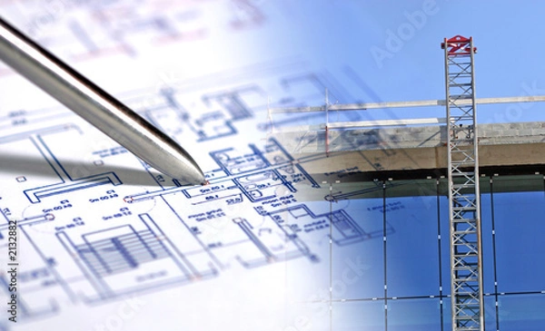 Obraz plan d'architecture, stylo & construction