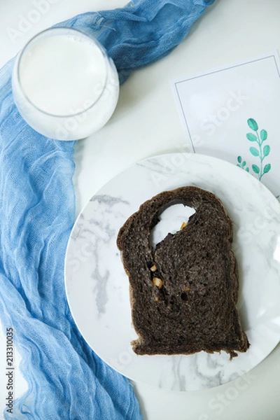 Obraz Chocolate toast and milk